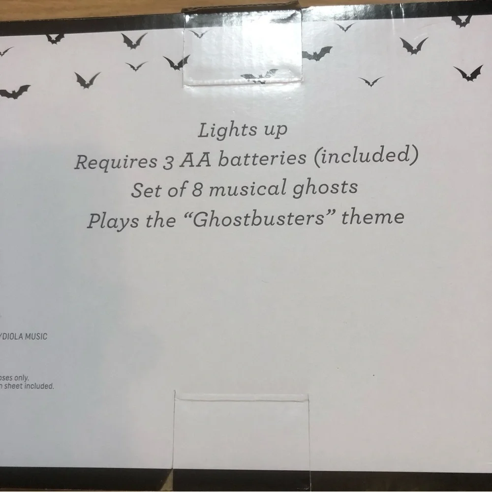 Gemmy Ghost String Lights Plays Ghostbuster Song NEW Battery Operated Halloween